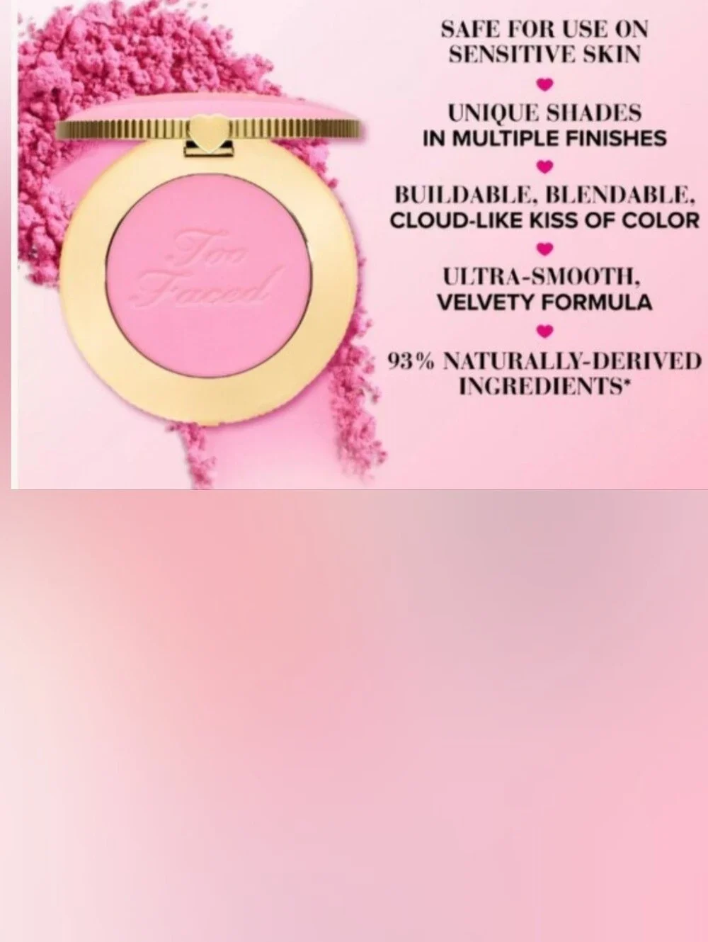 Too Faced Cloud Crush Blush In Golden Hour & an IBY Brush